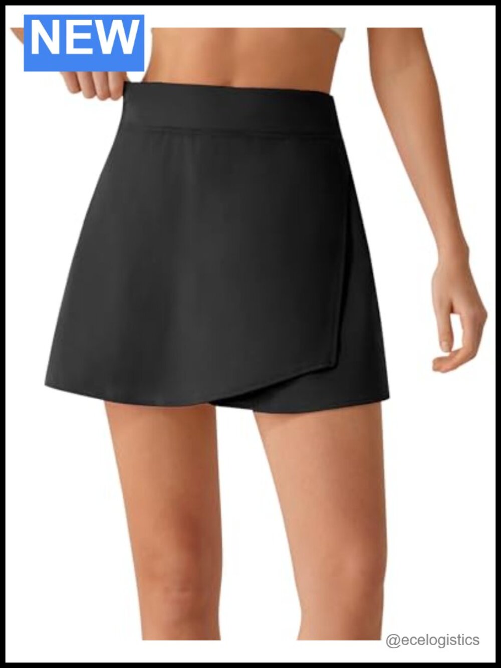 High Stretch Wrap Tennis Skort with Built-in Shorts Pockets